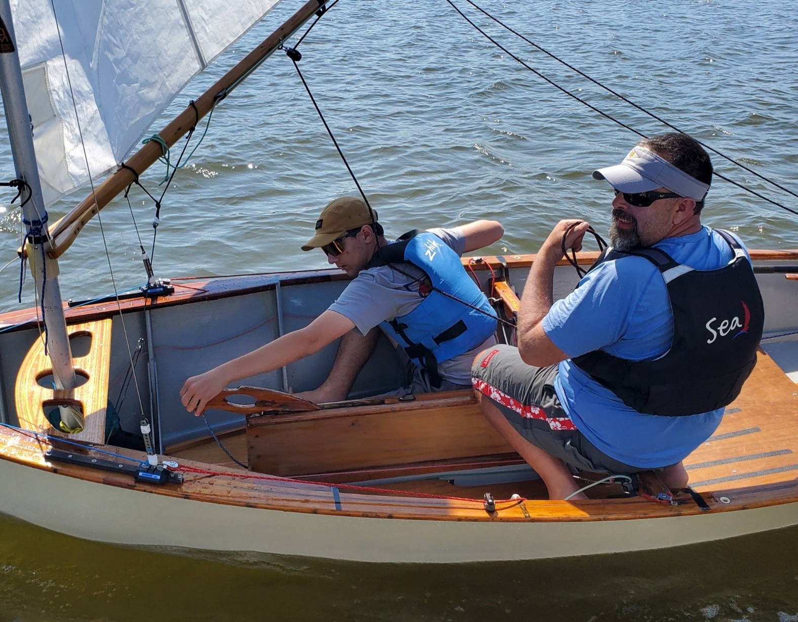 Two men on a boat