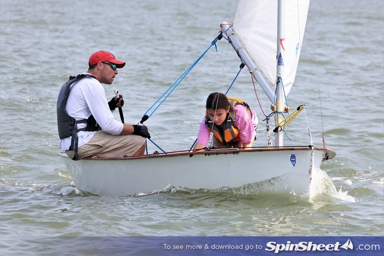 Jeff and Ellie Cox.  Ellie did a great job as crew in the lumpy conditions Saturday.